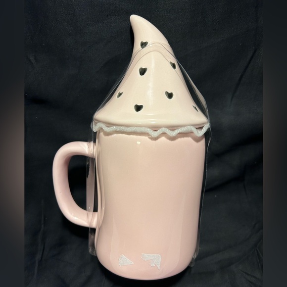 Rae Dunn Pink gnome cup soul mate with tooper - Picture 2 of 3